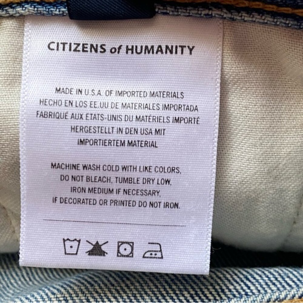 Citizens Of Humanity Emerson Slim Boyfriend Woman 32 Blue Sky Distressed Coastal - Picture 11 of 16